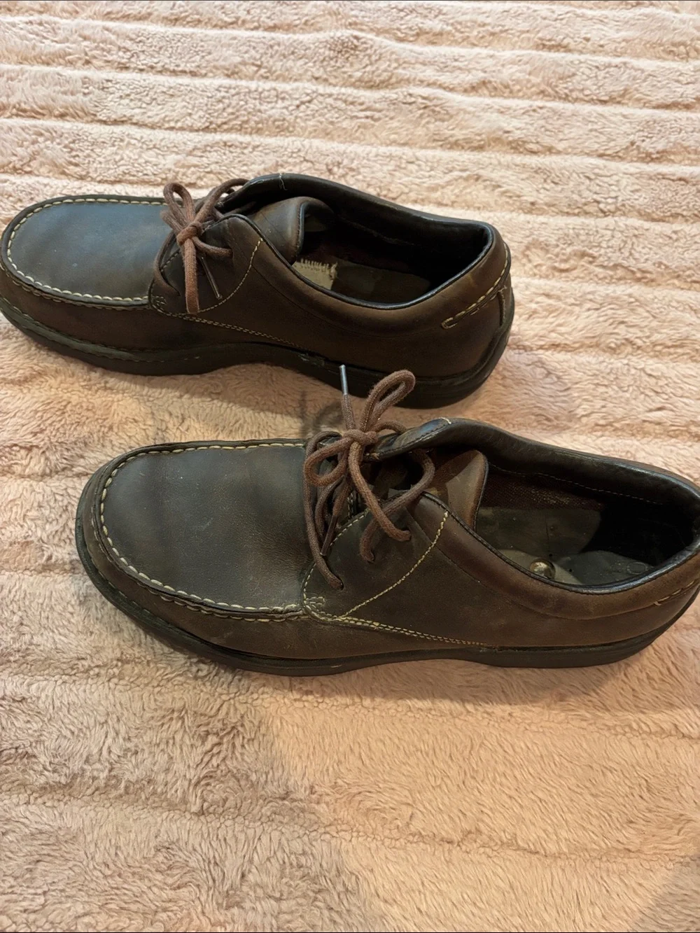 Rockport Men's Brown Leather Lace-Up Casual Shoes size 10